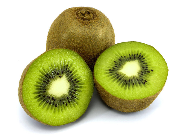 kiwi fruit and half kiwi fruit isolated on white background - Photo, Image