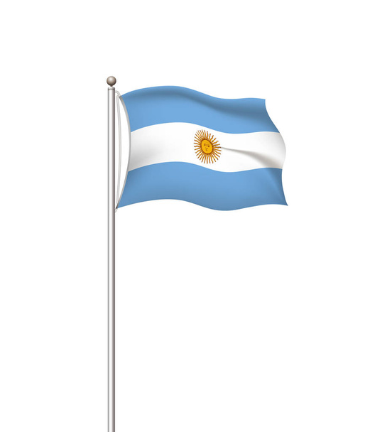 Dünya bayrakları. Ülke Ulusal bayrağı şeffaf arka plan sonrası. Arjantin. Vektör Illustration. - Vektör, Görsel