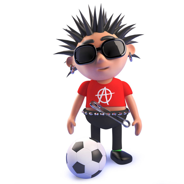 Rock-milující punková postava, 3D ilustrace - Fotografie, Obrázek
