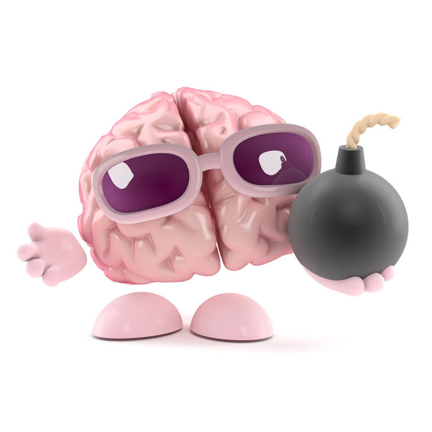 3D εγκέφαλος έχει μια βόμβα - Φωτογραφία, εικόνα