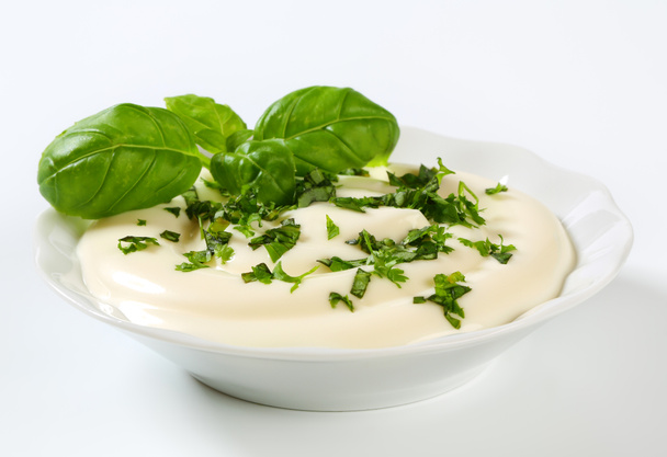 Creamy dipping sauce with parsley - Photo, Image