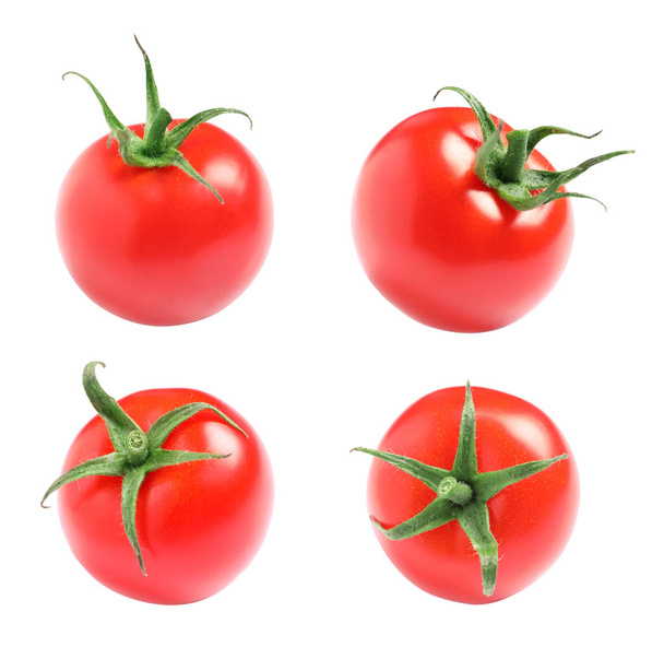 Set of juicy ripe cherry tomatoes on white background - Foto, Imagem