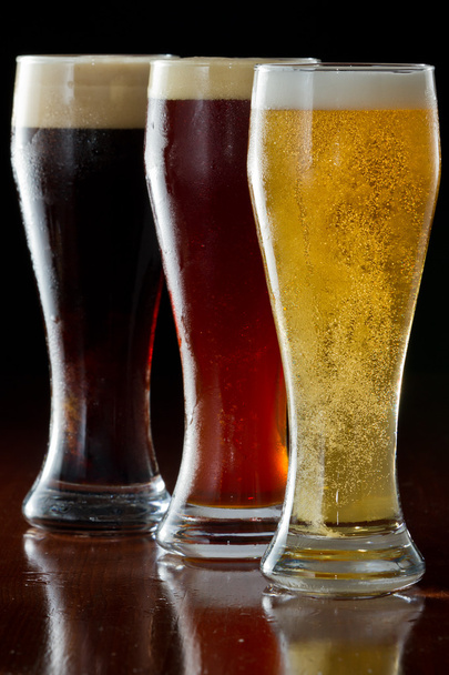 dark, red and light beer - Фото, изображение