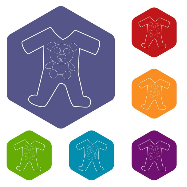 Childrens romper suit icon, isometric 3d style - Vektor, kép