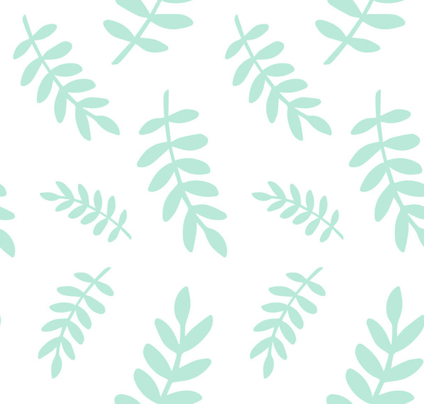 Vector pattern of mint Scandinavian floral leaves - Vektor, obrázek