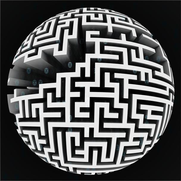 structure de sphère de labyrinthe blanc sur noir
 - Photo, image