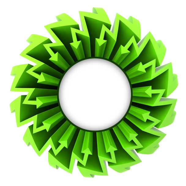flecha verde círculo en zigzag con el centro en blanco
 - Foto, Imagen