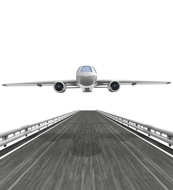 isolated highway with airplane flight - Photo, Image