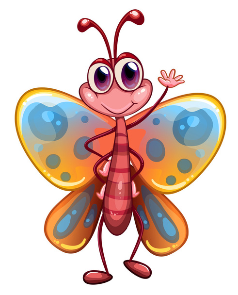 Красочная бабочка машет
 - Вектор,изображение