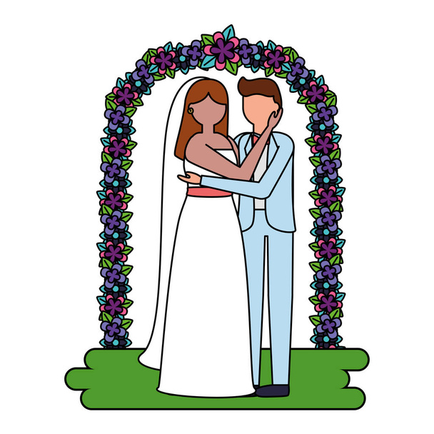 Nevěsta a ženichův oblouk svatební svatba - Vektor, obrázek