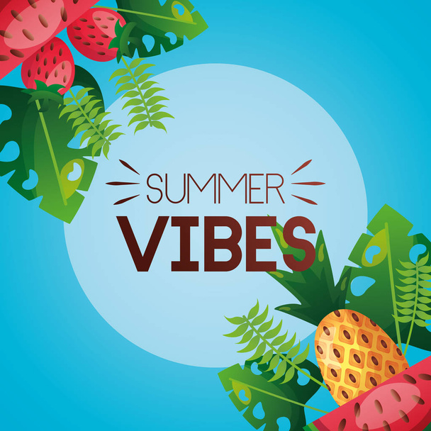summer vibes banner - Вектор,изображение