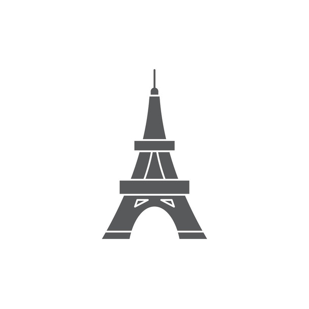 Eiffel-torony vektorikon szimbólum izolált fehér alapon - Vektor, kép