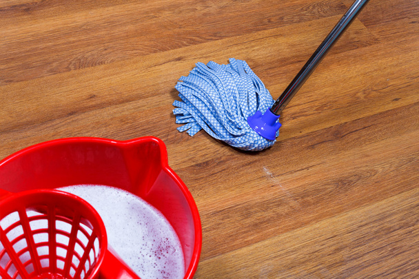 mopping of laminate floors - Photo, Image
