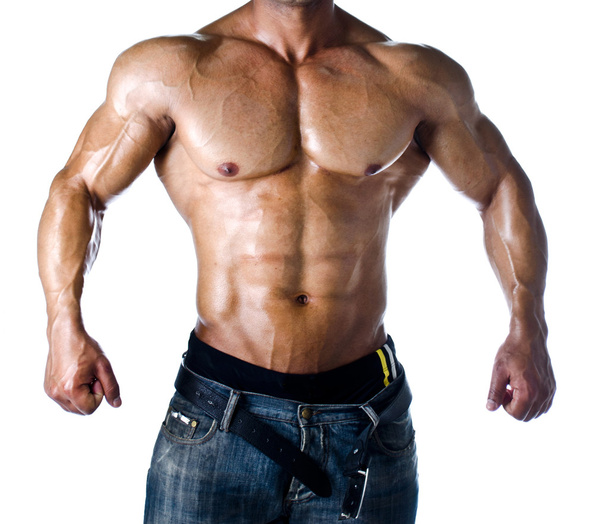 Front view of shirtless bodybuilder relaxed - Фото, зображення