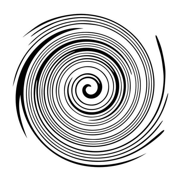 白い背景に隔離された円形のねじれ渦巻き - ベクター画像