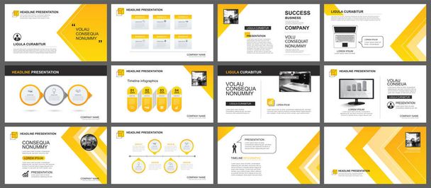 Presentación y presentación de diapositivas de fondo. Diseño amarillo
  - Vector, Imagen
