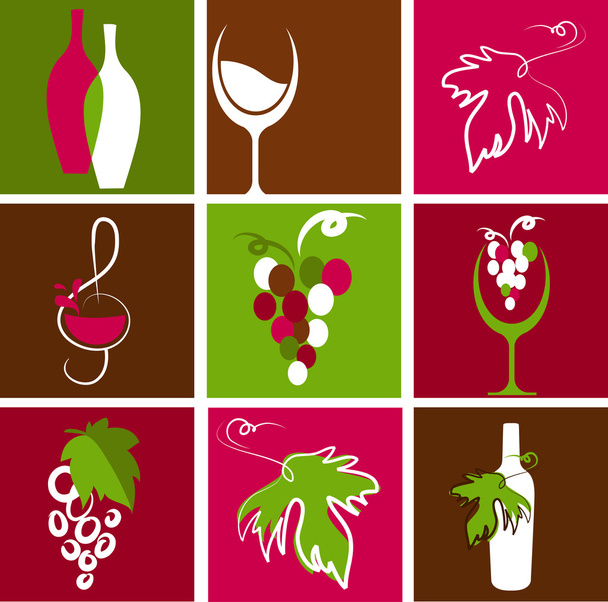 Colección de iconos y logotipos del vino
 - Vector, imagen