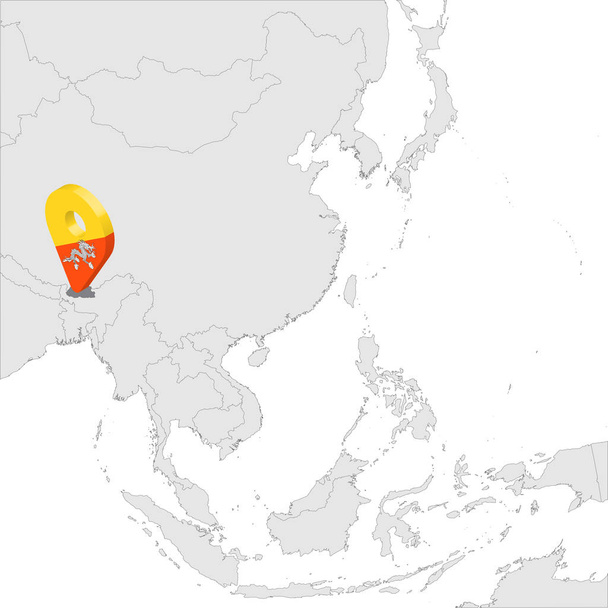 Карта расположения Бутана на карте Азия. 3d Знак местоположения бутанового флага. Расположение Королевства Бутан на карте Азии. Высококачественная карта Бутан для вашего дизайна, логотипа, приложения, пользовательского интерфейса. S10
. - Вектор,изображение