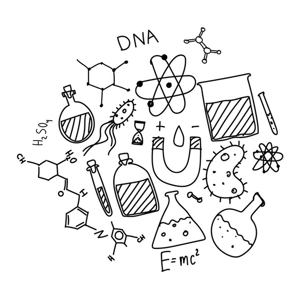 Vector hand drawn doodle set of Science theme - Vector, Image