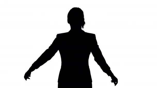 Silhouette Brunette businesswoman dancing. - Filmmaterial, Video