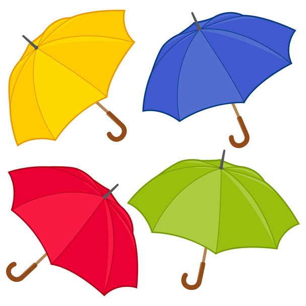 Colorful umbrellas. Vector illustration - Vektör, Görsel