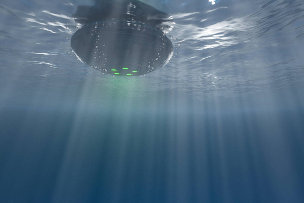 OVNI flotando bajo el agua
 - Foto, imagen