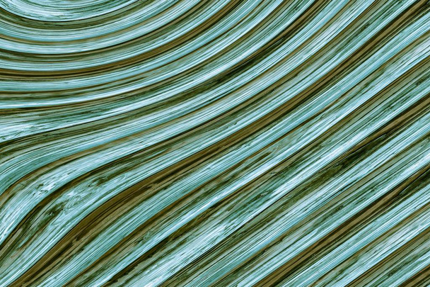 žebřované dřevěné pozadí tyrkysová vlna zahnutá rustikální design základna - Fotografie, Obrázek