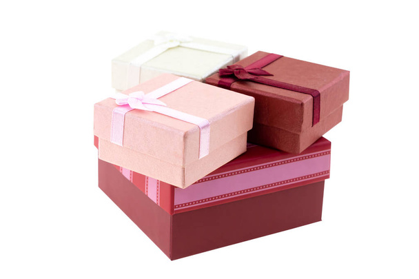 giftbox surprise gift couple small small big close up isolated background - Photo, Image