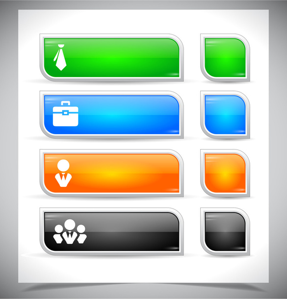 Set of color plastic buttons for web. - Vecteur, image
