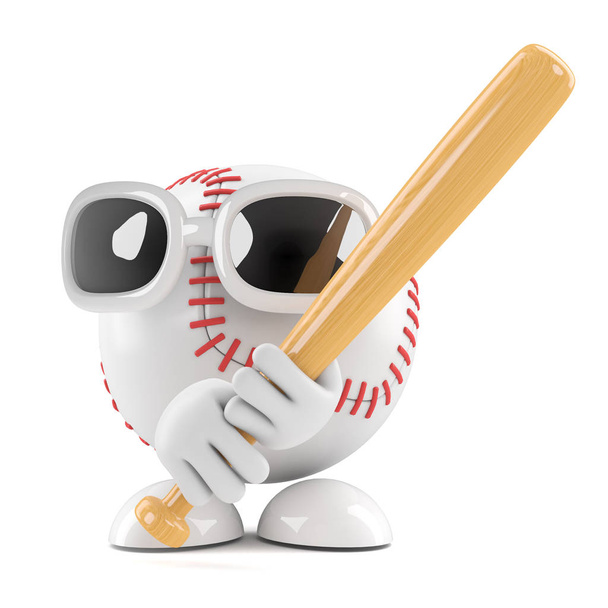 3D baseball gotowy do nietoperza - Zdjęcie, obraz