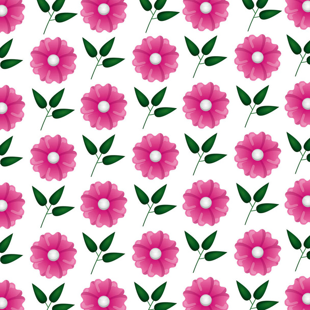 pink flowers leaves - Vector, Image