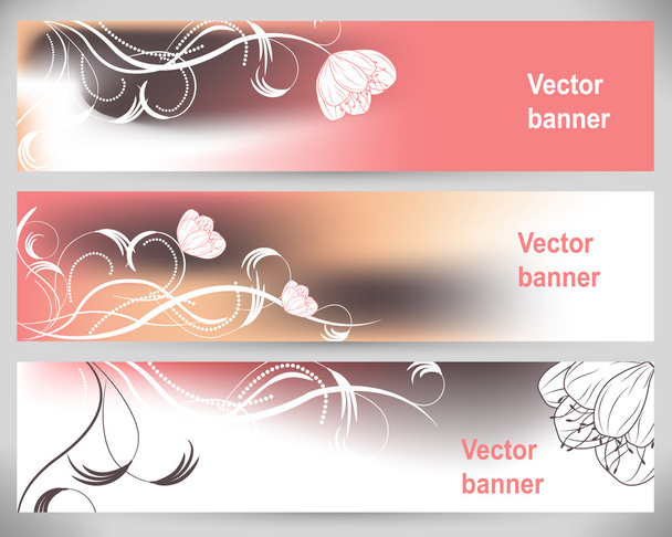 Abstract flower banners. Vector Backgrounds. - Vetor, Imagem