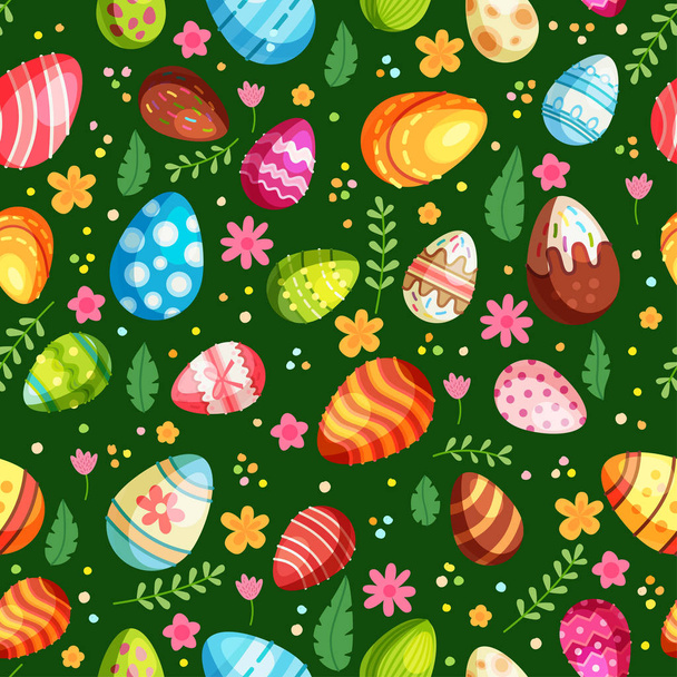 Varratmentes húsvéti tojások. Üdülés Vintage háttér - Vektor, kép