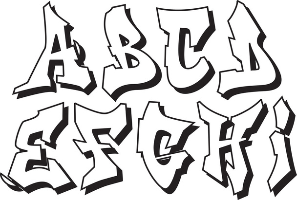 Vector graffiti alphabet part 1 - Vector, afbeelding
