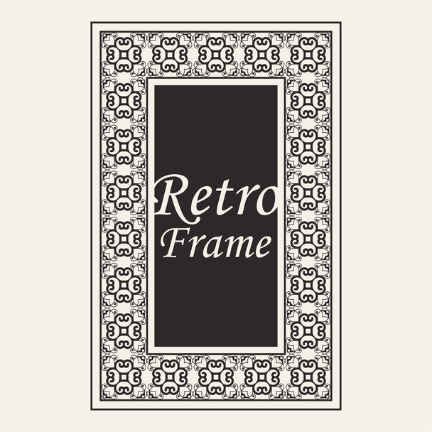 Vintage ornate border frame with ornamental elements, calligraphy swirls and ornament. Can be used for retro invitations and royal certificates. - Vektor, Bild