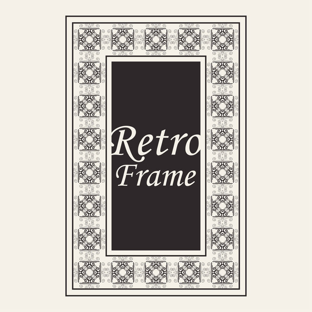 Vintage ornate border frame with ornamental elements, calligraphy swirls and ornament. Can be used for retro invitations and royal certificates. - ベクター画像