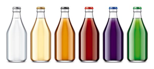 Glass bottles mockup. Detailed illustration - Photo, Image