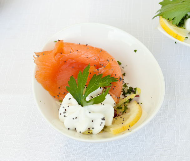 Finger food with smoked salmon - Photo, Image