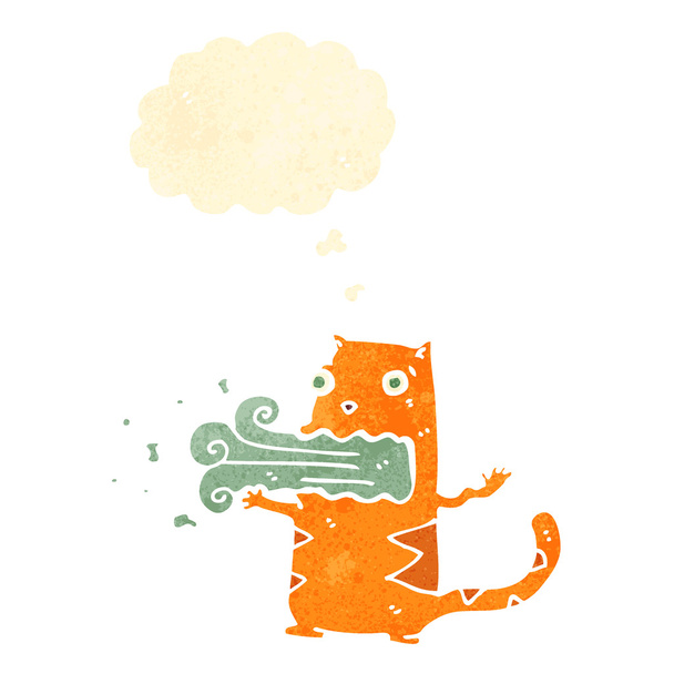 Retro sarjakuva röyhtäily kissa
 - Vektori, kuva