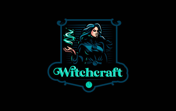 Witch gypsy with flowing hair. - Vector, Image