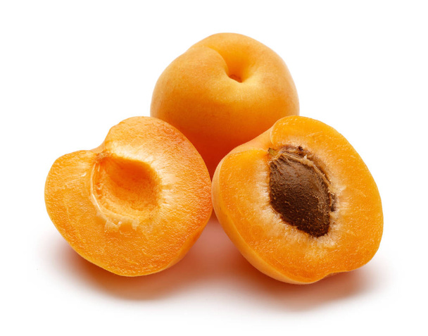 Fresh ripe apricots isolated on white - Photo, Image