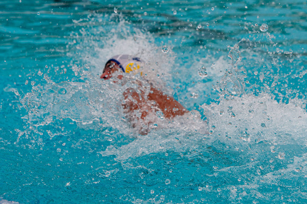 Atletas nadando estilo libre en una piscina
 - Foto, imagen
