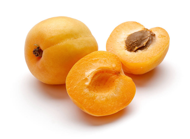 Fresh ripe apricots isolated on white - Photo, Image