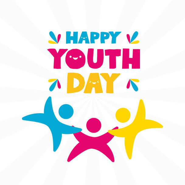 happy youth day flat design - Vector, Image