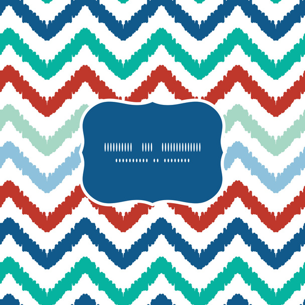 Colorful ikat chevron frame seamless pattern background - ベクター画像