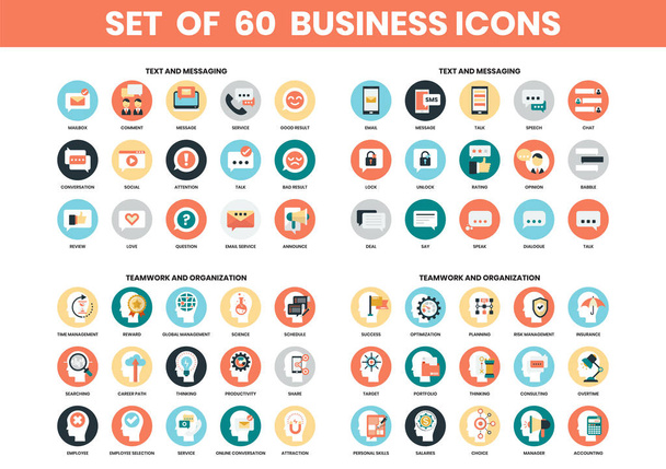 Ícones de negócios definidos para negócios, marketing, gestão
 - Vetor, Imagem
