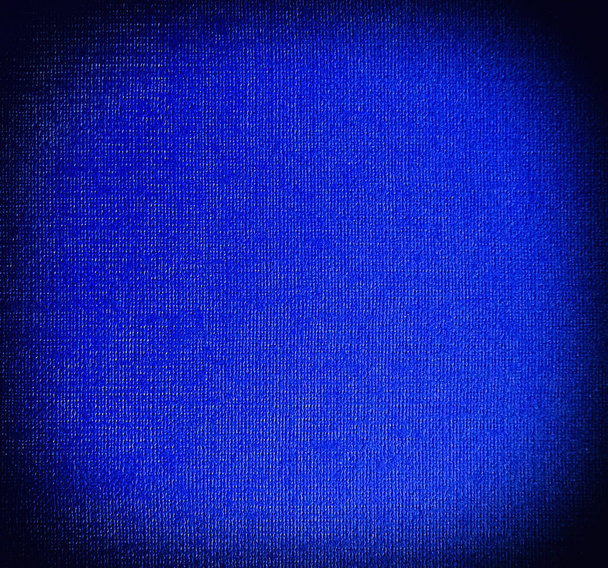 Unique blue canvas black vignette for pastels. Beautiful textured grid paper. - Photo, Image