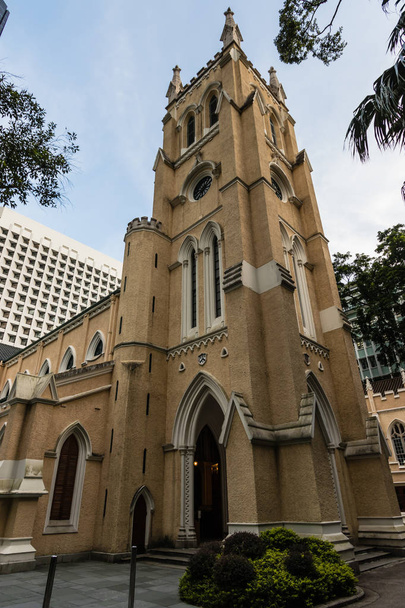 Kościół katedralny św Jana Ewangelisty służy jako Katedra diecezji Hong Kong Island - Zdjęcie, obraz