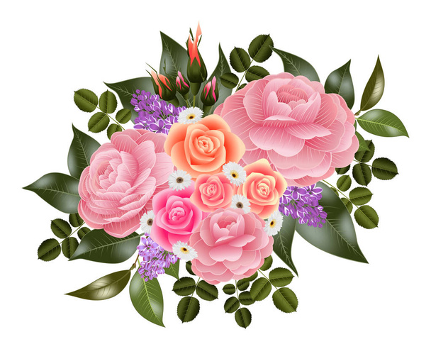 Floral card template - Wektor, obraz