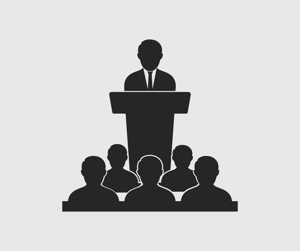 Giving speech icon on gray background. Flat style vector EPS. - Vector, Image